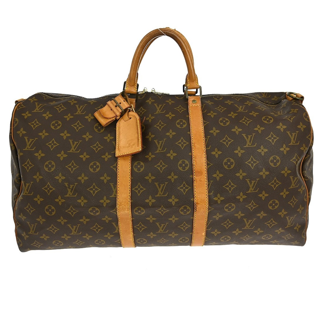Louis Vuitton Monogram Keepall Bandouliere 55 Brown Canvas Travel Duffle Bag M41414 (1 of 12)