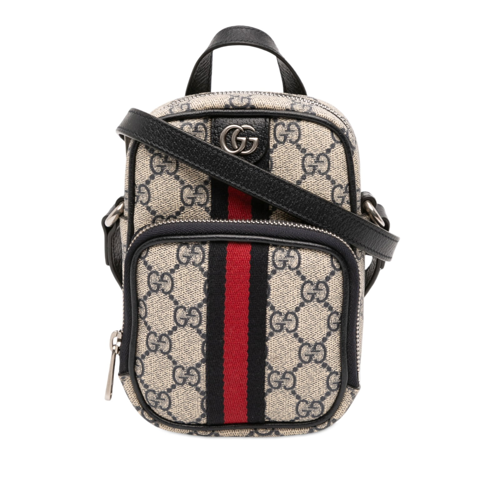 Gucci Ophidia Mini GG Supreme Beige Canvas Satchel with Web Detail: Gucci Ophidia Mini GG Supreme Beige Canvas Satchel with Web Detail This Gucci Mini GG Supreme Ophidia Satchel features a coated canvas body with leather trim and signature web canvas detailing. The sa