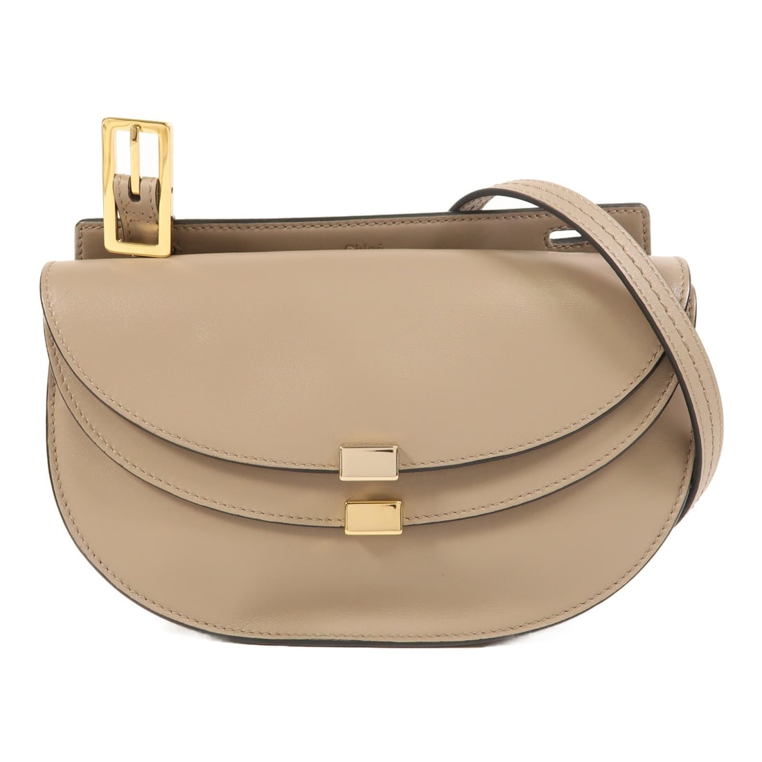 Chloe Georgia Shoulder Bag Calfskin Leather Gray GHW (1 of 14)