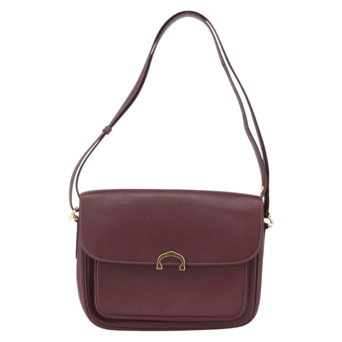 Leather Burgundy Shoulder Bag by Cartier Must de Collection (1 of 18)