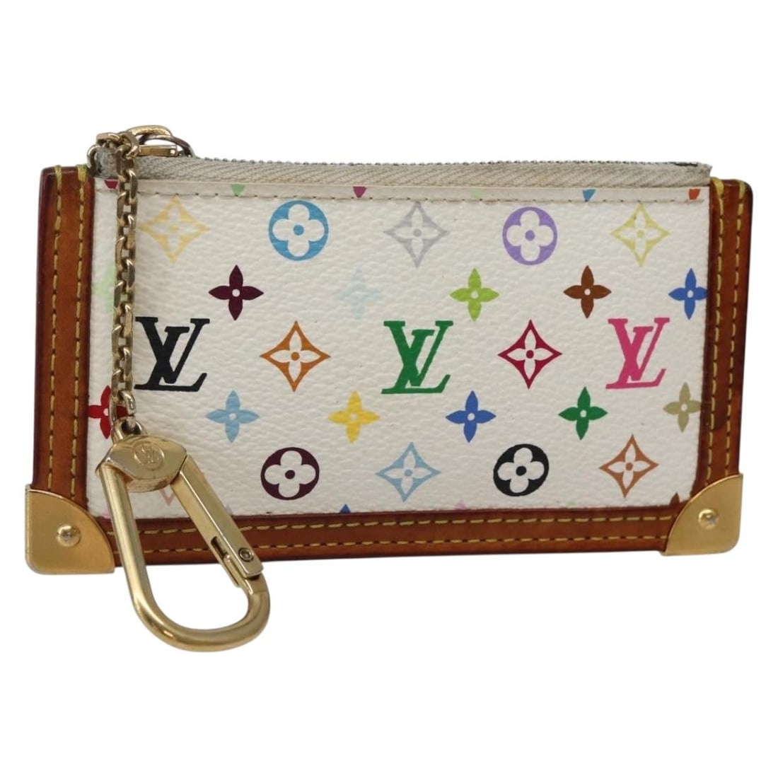 Pochette Cles Canvas Coin Purse by Louis Vuitton for Women: Pochette Cles Canvas Coin Purse by Louis Vuitton for Women This pre-owned Louis Vuitton Pochette Cles is a women's coin purse crafted from multicolour monogram canvas. It features a compact design sui