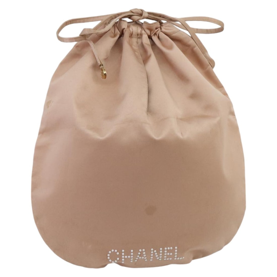 Pink Nylon Chanel Vintage Drawstring Bag for Women: Pink Nylon Chanel Vintage Drawstring Bag for Women This Chanel vintage drawstring pouch is crafted from pink nylon and designed for women. The pouch features a spacious interior and a classic drawstri