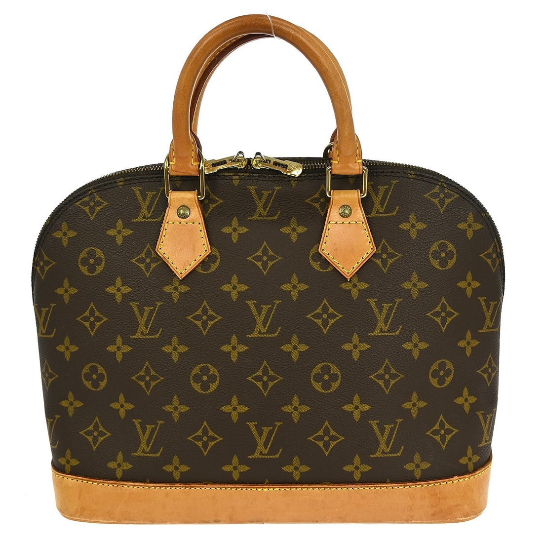 Louis Vuitton Brown Monogram Canvas Alma Satchel Bag: Louis Vuitton Brown Monogram Canvas Alma Satchel Bag This Louis Vuitton Alma Handbag is crafted from the brand's signature monogram canvas in brown and designed for women. The bag features leather acc