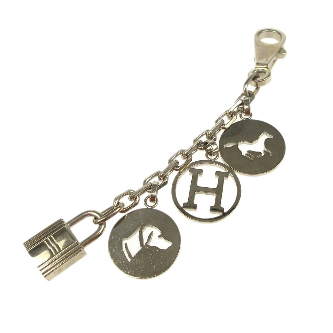 Hermes Bull Lock Amulet Silver Plated Bag Charm Key Holder (1 of 5)
