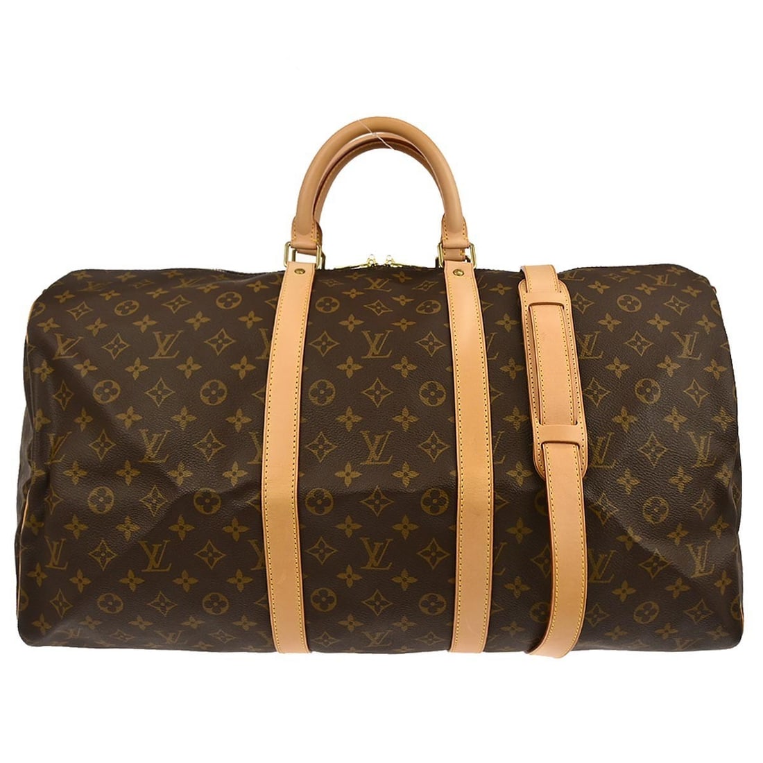 Keepall Bandouliere 55 Monogram Canvas Travel Duffle by Louis Vuitton: Keepall Bandouliere 55 Monogram Canvas Travel Duffle by Louis Vuitton This Louis Vuitton Keepall Bandouliere 55 is an extra large travel duffle bag crafted from the brand's iconic monogram canvas. Fea