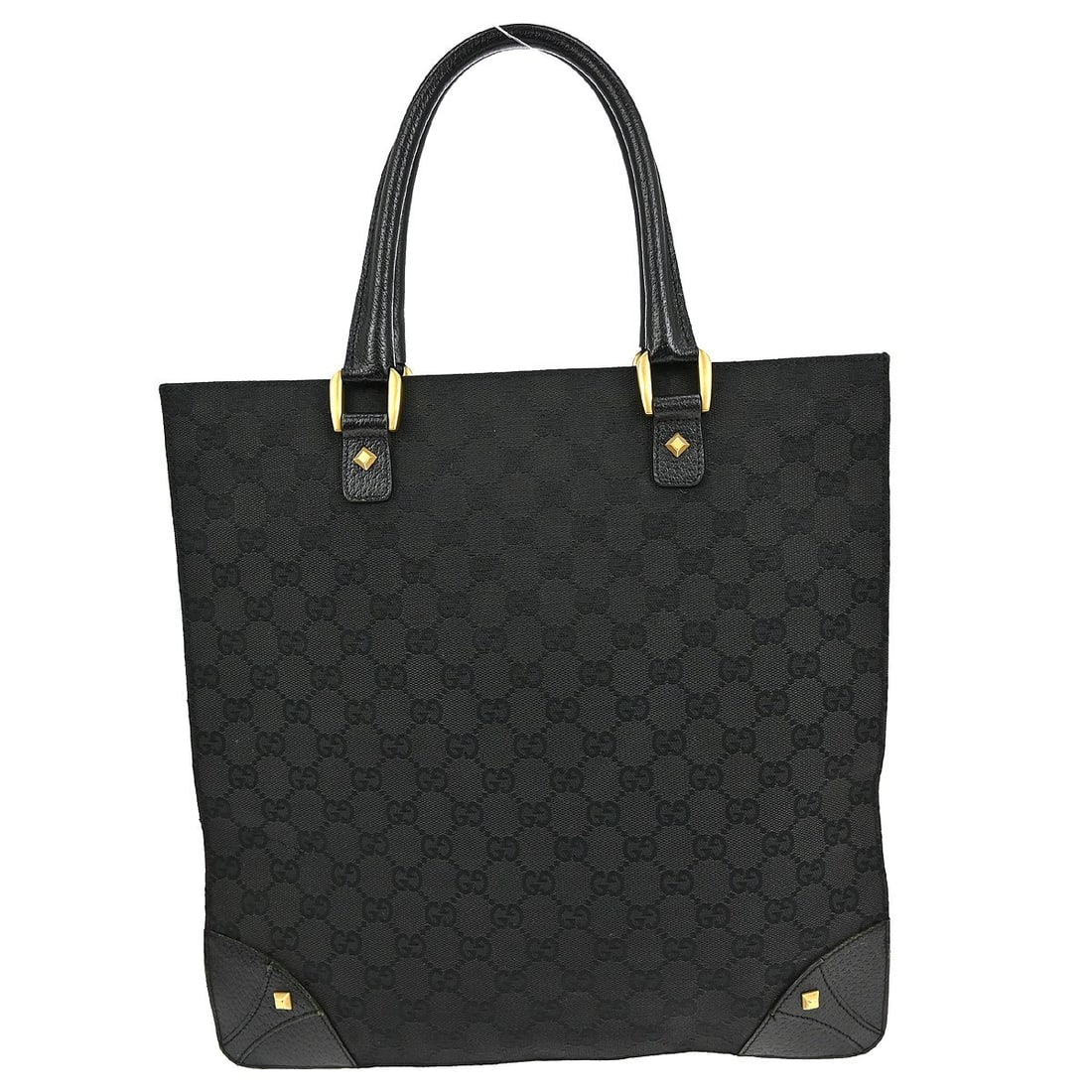 Gucci GG Black Canvas Leather Small Handbag Model 120898 002058: Gucci GG Black Canvas Leather Small Handbag Model 120898 002058 This Gucci handbag features the iconic GG pattern in black canvas with leather accents. Designed in a small size, it offers both style a