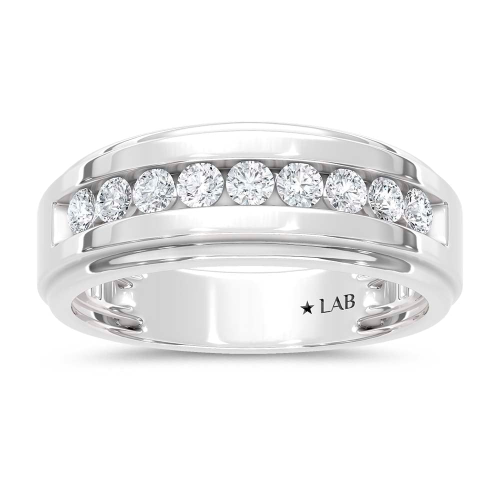 10K White Gold Diamond 1/2 Ct.Tw. Mens Band (1 of 4)