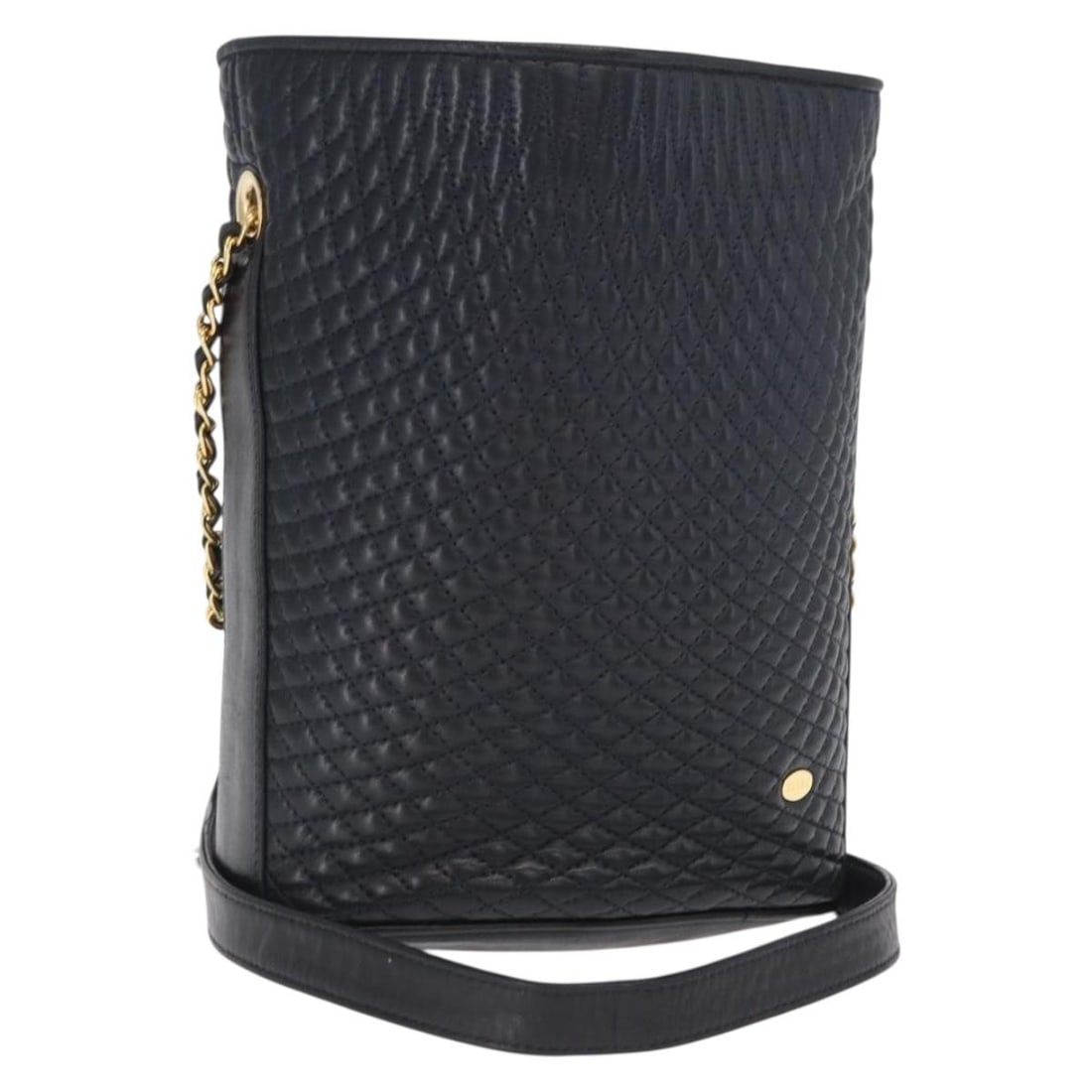 BALLY Navy and Gold Leather Chain Strap Shoulder Bag from Italy: BALLY Navy and Gold Leather Chain Strap Shoulder Bag from Italy This is a BALLY shoulder bag crafted in navy leather with gold-tone accents. Made in Italy, this bag features a chain shoulder strap wit