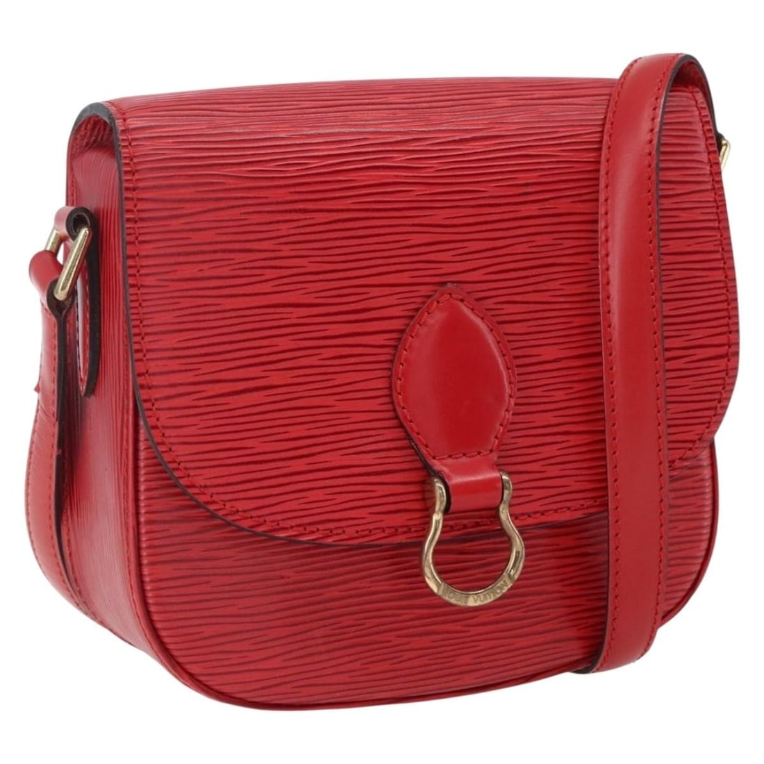 Louis Vuitton Epi Leather Saint Cloud PM Red Shoulder Bag M52217: Louis Vuitton Epi Leather Saint Cloud PM Red Shoulder Bag M52217 This is a Louis Vuitton Epi Saint Cloud PM shoulder bag in red Epi leather, designed for women. The bag features a structured silhouett
