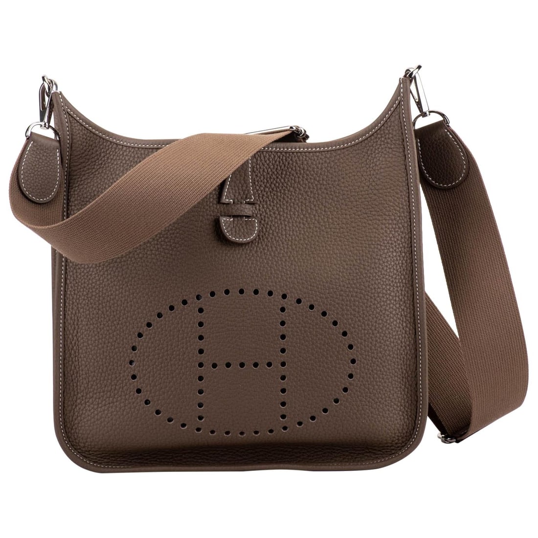 Hermes Evelyne PM Etoupe Clemence Leather Crossbody Bag 2024 (1 of 7)