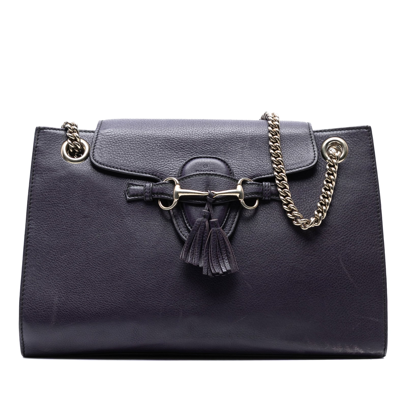 Gucci Large Purple Leather Emily Shoulder Bag with Chain Straps (1 of 7)
