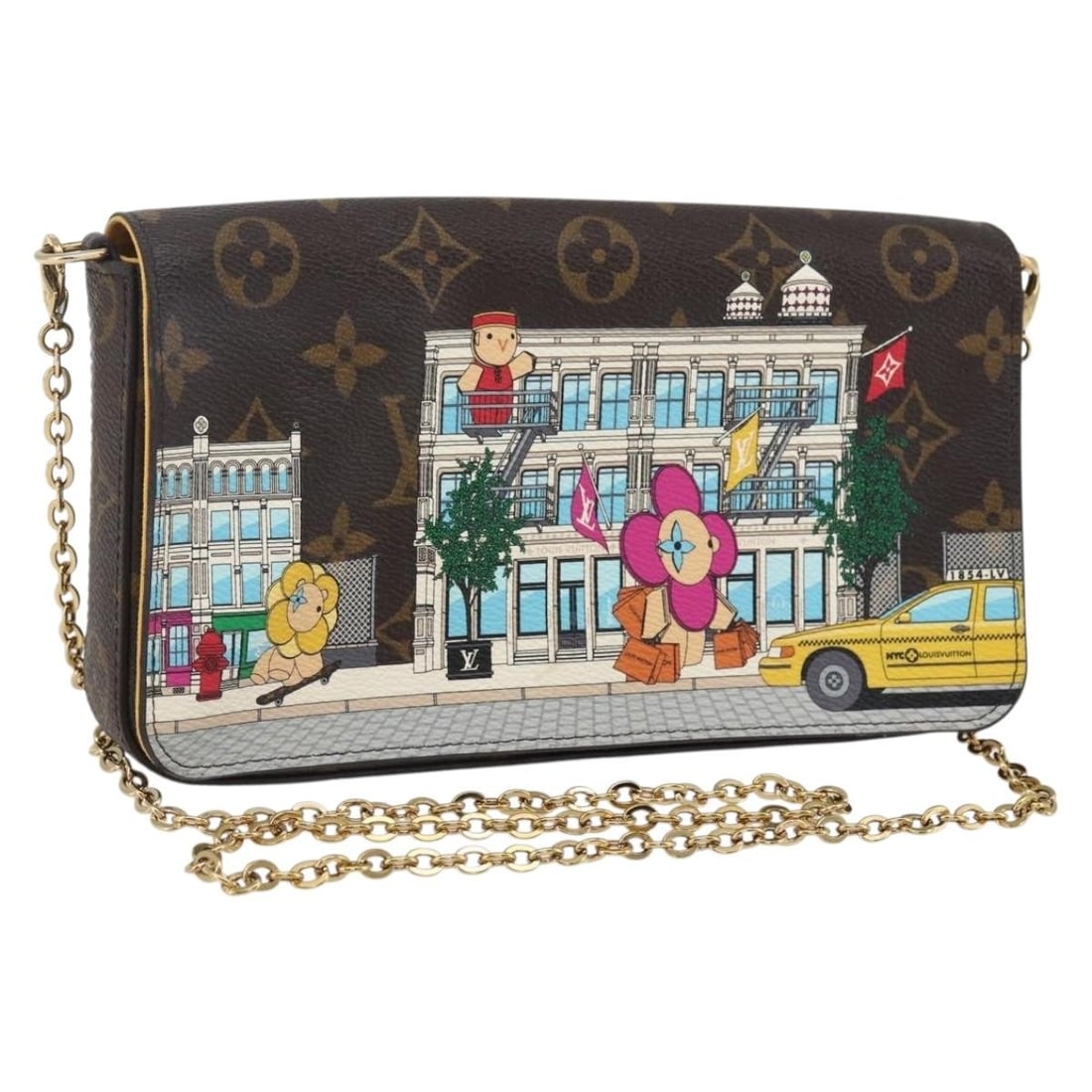 Louis Vuitton Vivienne Felicie Monogram Canvas Shoulder Bag with Chain and Pouch: Louis Vuitton Vivienne Felicie Monogram Canvas Shoulder Bag with Chain and Pouch This Louis Vuitton Monogram Vivienne Pochette Felice Bag features the iconic monogram canvas exterior and a compact, st