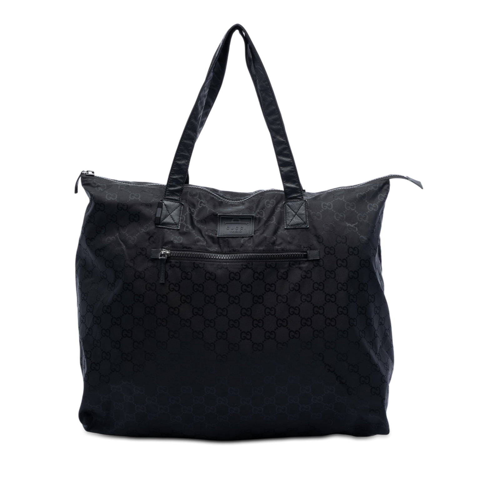 Black GG Nylon Tote with Leather Handles by Gucci (1 of 7)