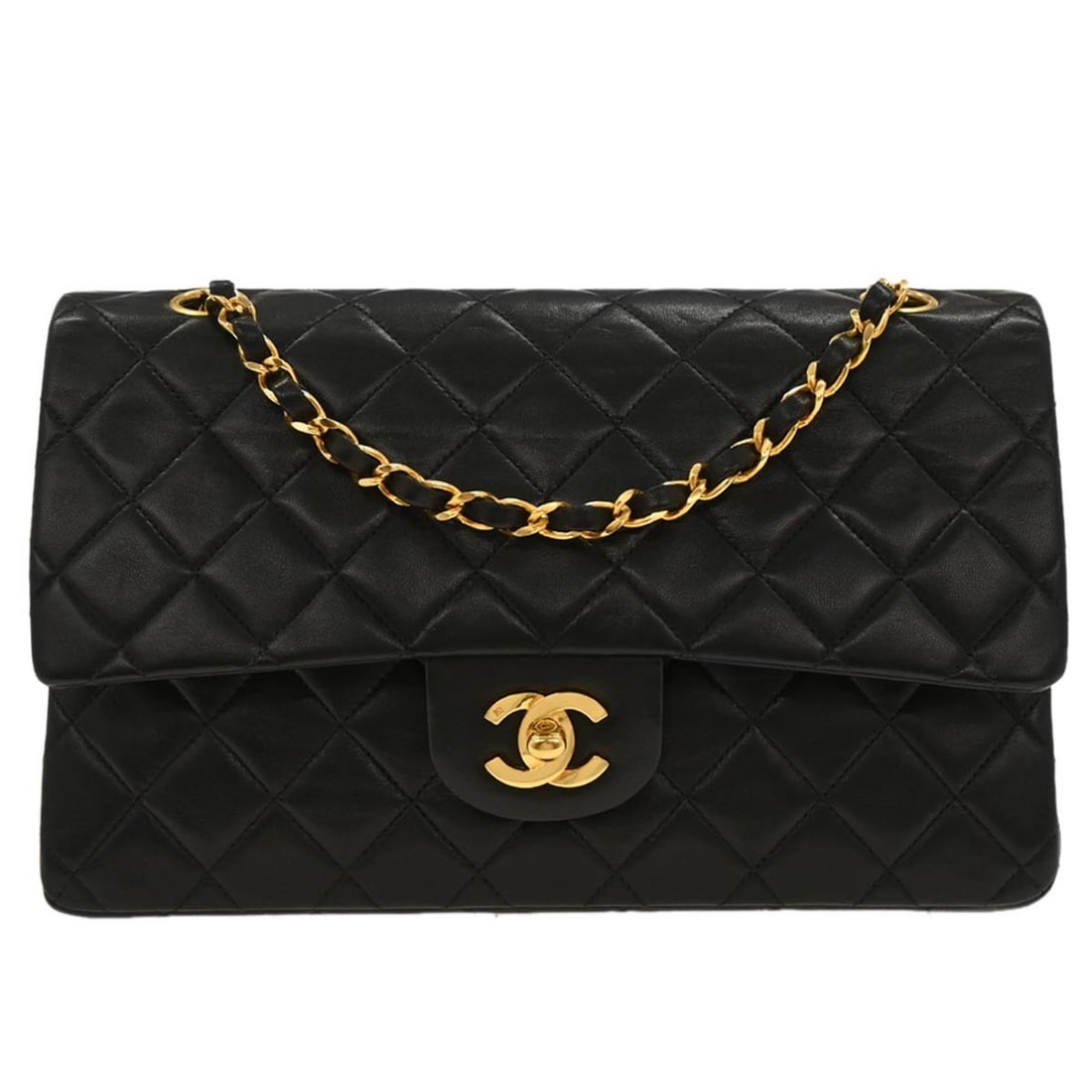 Chanel Black Lambskin Medium Classic Double Flap Shoulder Bag (1 of 10)