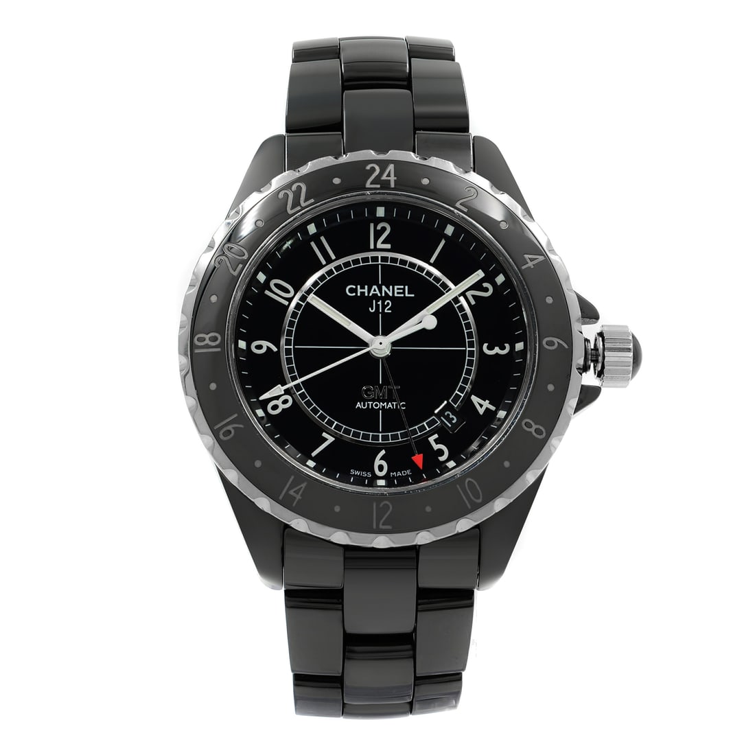 Chanel J12 GMT Automatic Black Arabic Dial Ceramic Watch H2012 (1 of 7)