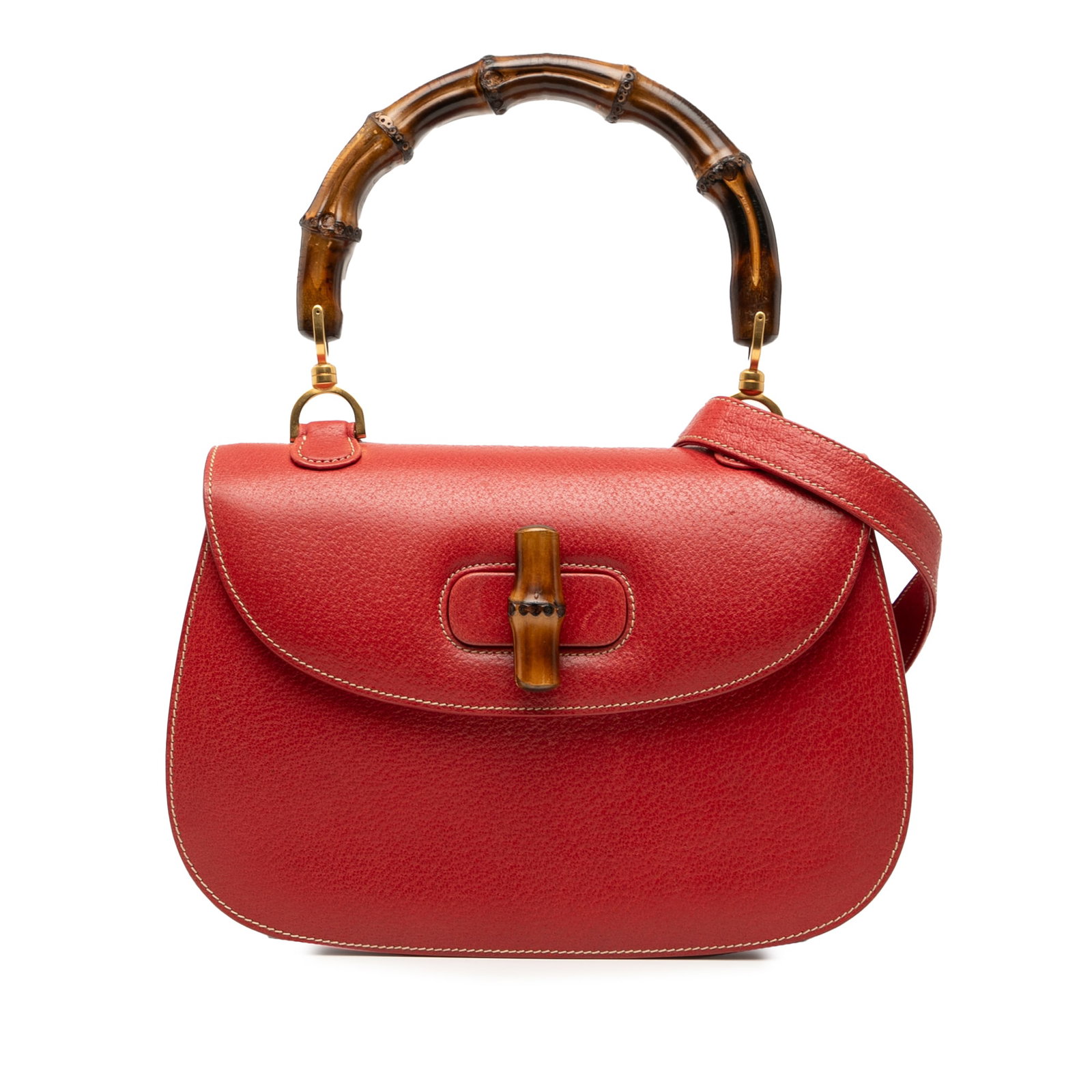 Gucci Bamboo Night Red Leather Bag with Bamboo Handle (1 of 8)