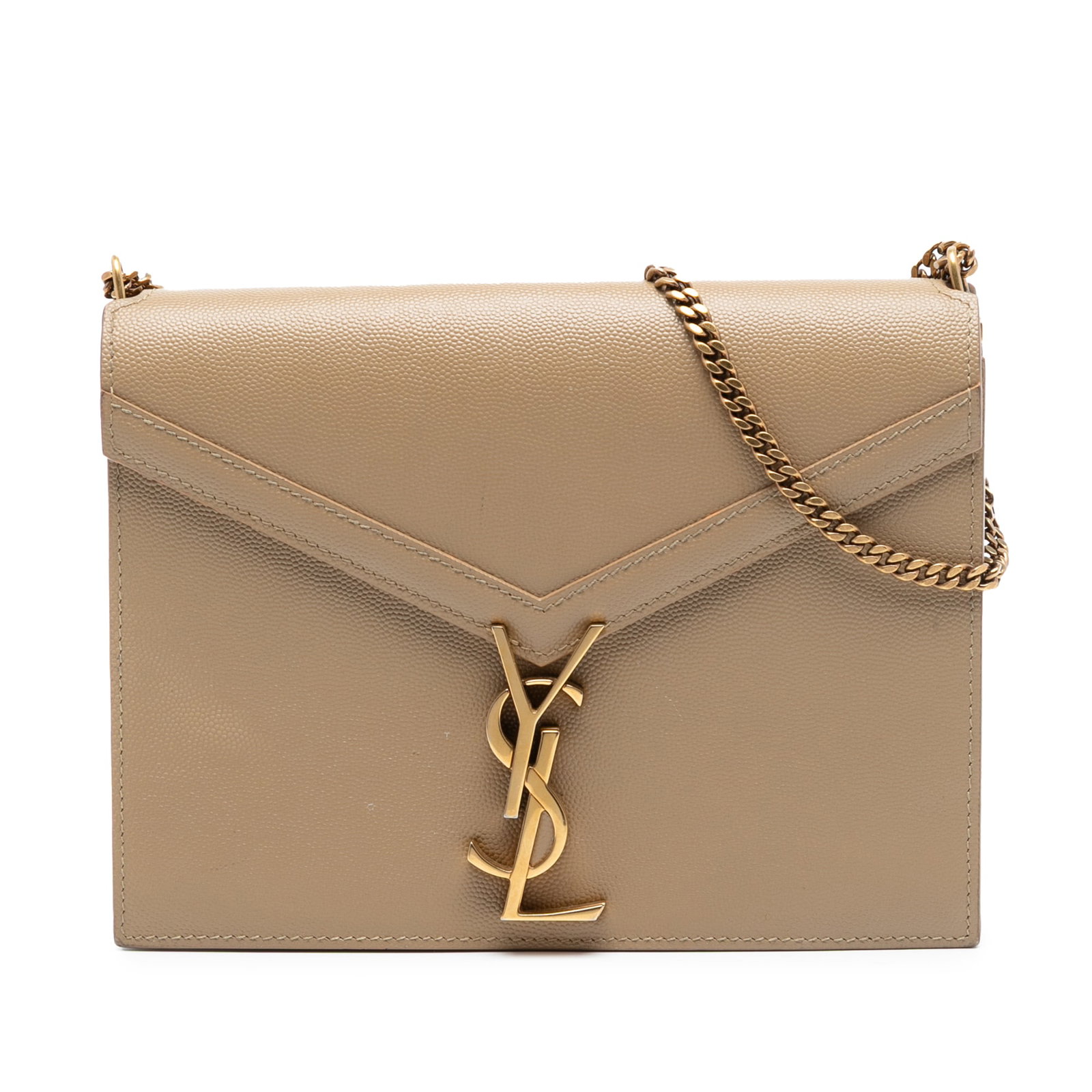 Leather Cassandra Chain Wallet by Saint Laurent Grain De Poudre Monogram (1 of 8)