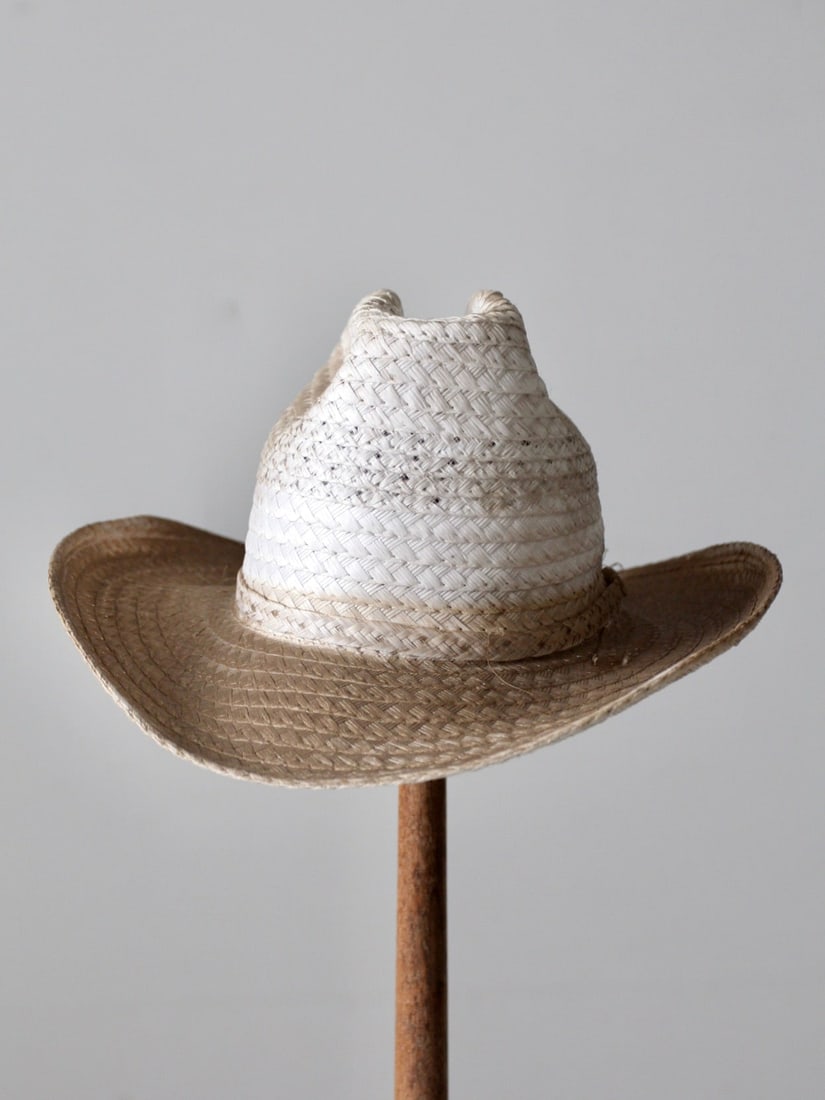 Classic Vintage White Straw Cowboy Hat with Rockmount Band (1 of 11)