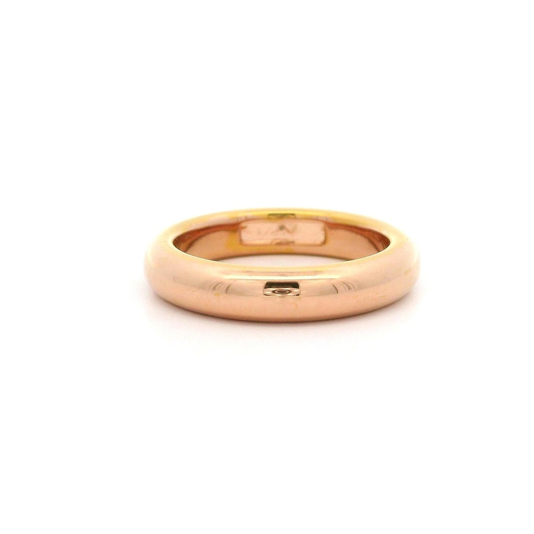 4.06mm Wide 14k Rose Gold Hollow Domed Polished Band Ring Size 6: 4.06mm Wide 14k Rose Gold Hollow Domed Polished Band Ring Size 6 This band ring is crafted from solid 14k rose gold and features a puffed, hollow, domed design with a polished finish. The ring has a w