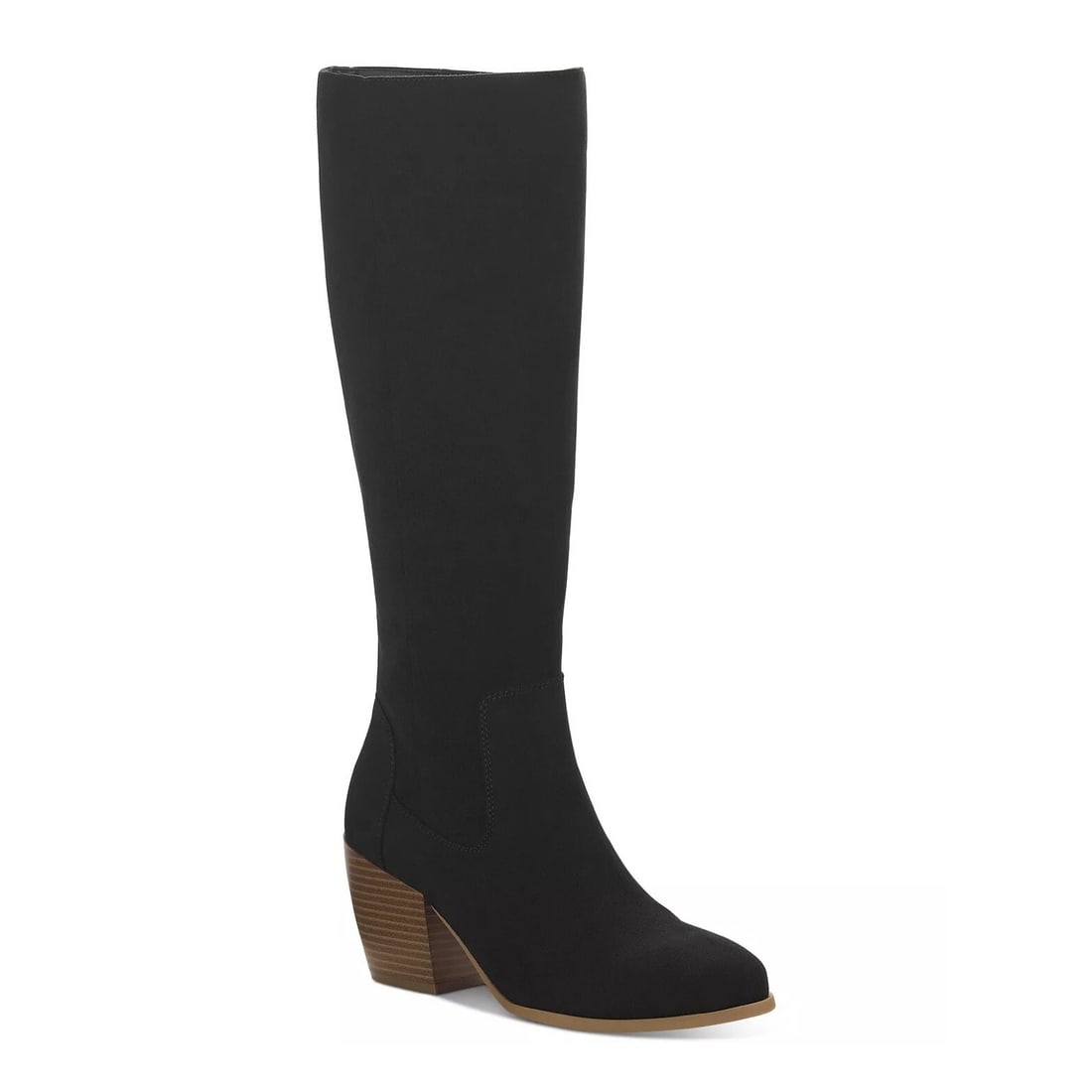 Style & Co Warrda Black Suede Knee High Block-Heel Boots 6.5M (1 of 4)