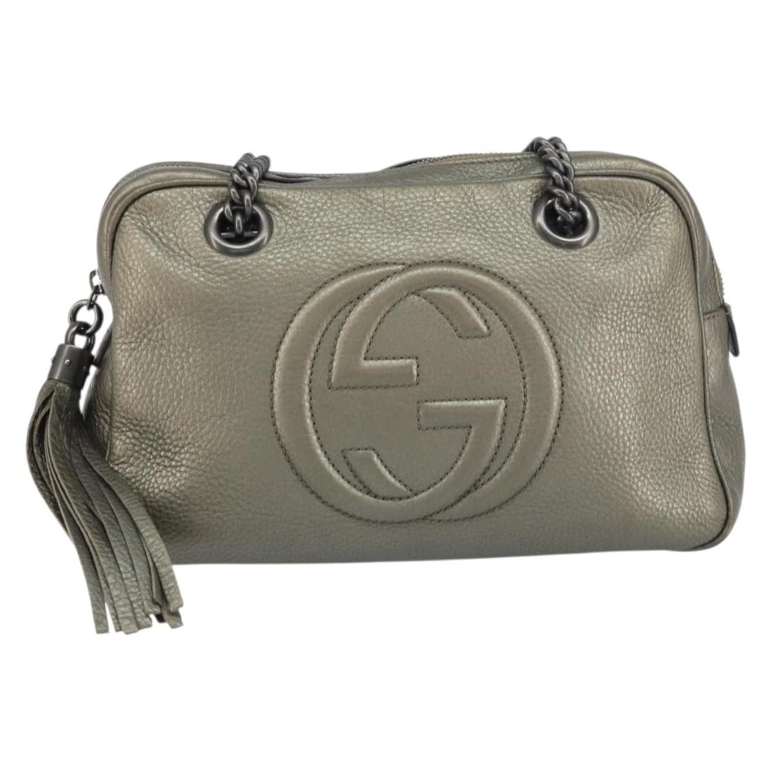 Gucci Soho Leather Shoulder Bag with Chain and Zip Gold (1 of 18)