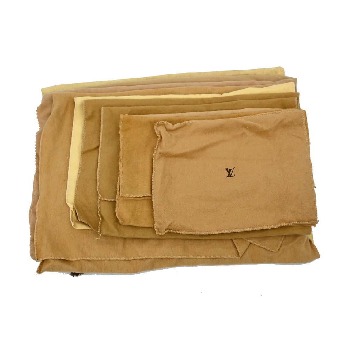 Louis Vuitton 10 Piece Dust Bag Set 100 Cotton Authentic Brown Beige (1 of 6)