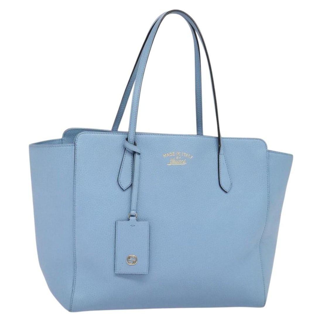 Blue and Gold Leather 354397 Tote by Gucci Italy: Blue and Gold Leather 354397 Tote by Gucci Italy This GUCCI tote bag features a stylish blue and gold leather exterior, offering a spacious design ideal for everyday use. Designed for women, it includ