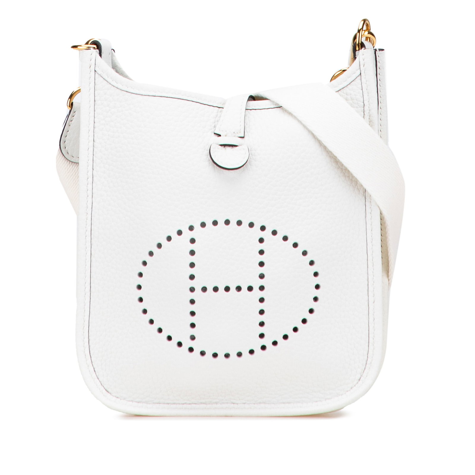 Hermes Clemence Evelyne TPM Leather Bag New White: Hermes Clemence Evelyne TPM Leather Bag New White Introducing the Hermes Clemence Evelyne TPM, a stylish and versatile bag crafted from premium Clemence leather in a pristine New White color. This bag