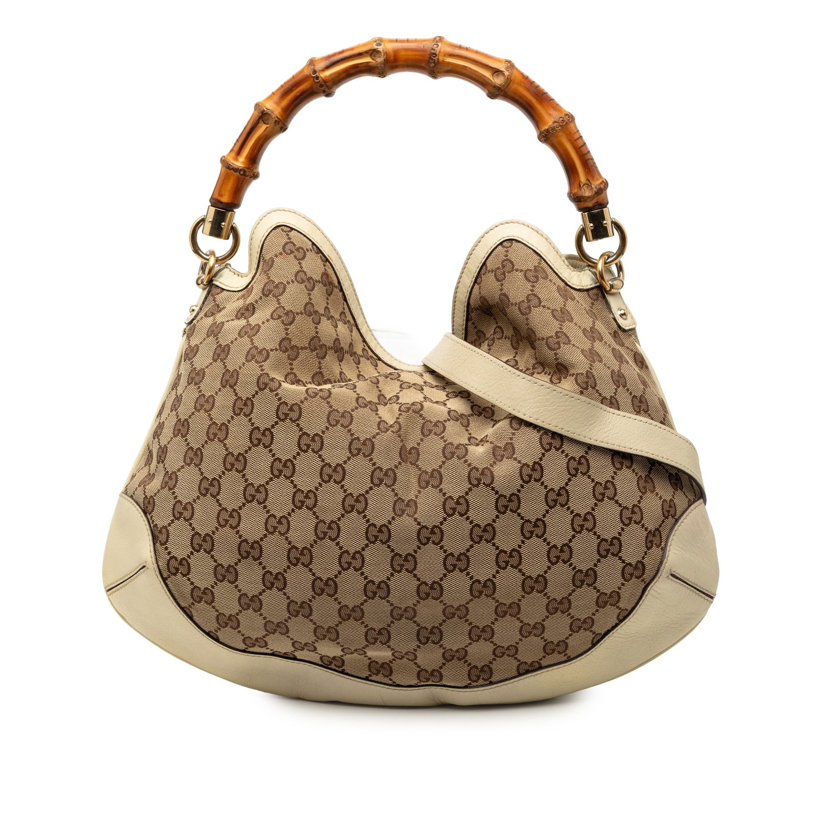 Medium Peggy satchel in GG canvas with bamboo handle by Gucci (1 of 8)