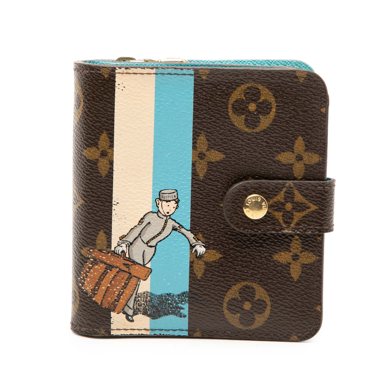 Monogram Groom Compact Zippy Wallet by Louis Vuitton in Brown Canvas (1 of 8)