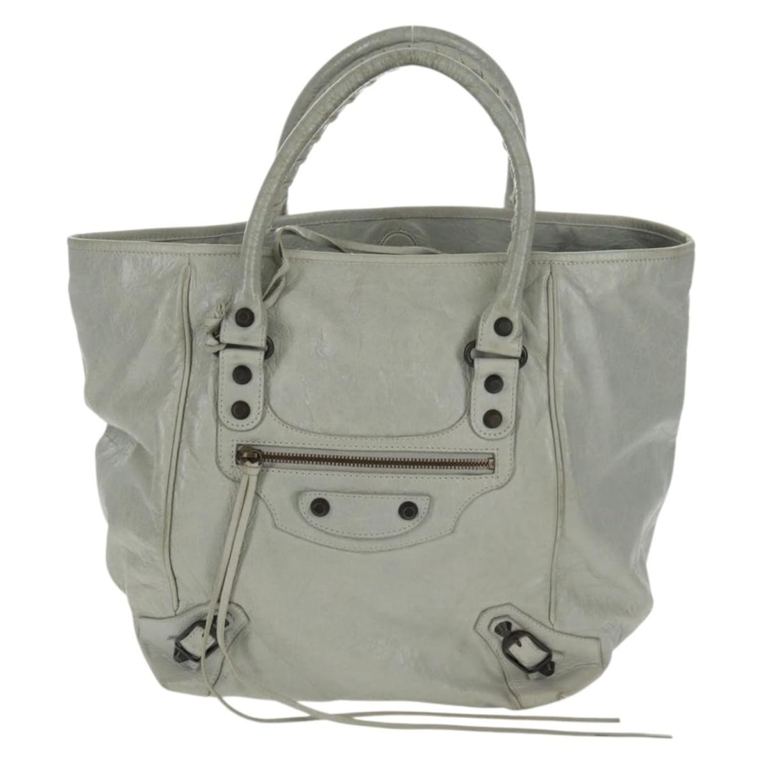 Balenciaga Sunday Tote Gray Leather Handbag with Classic Studs (1 of 18)