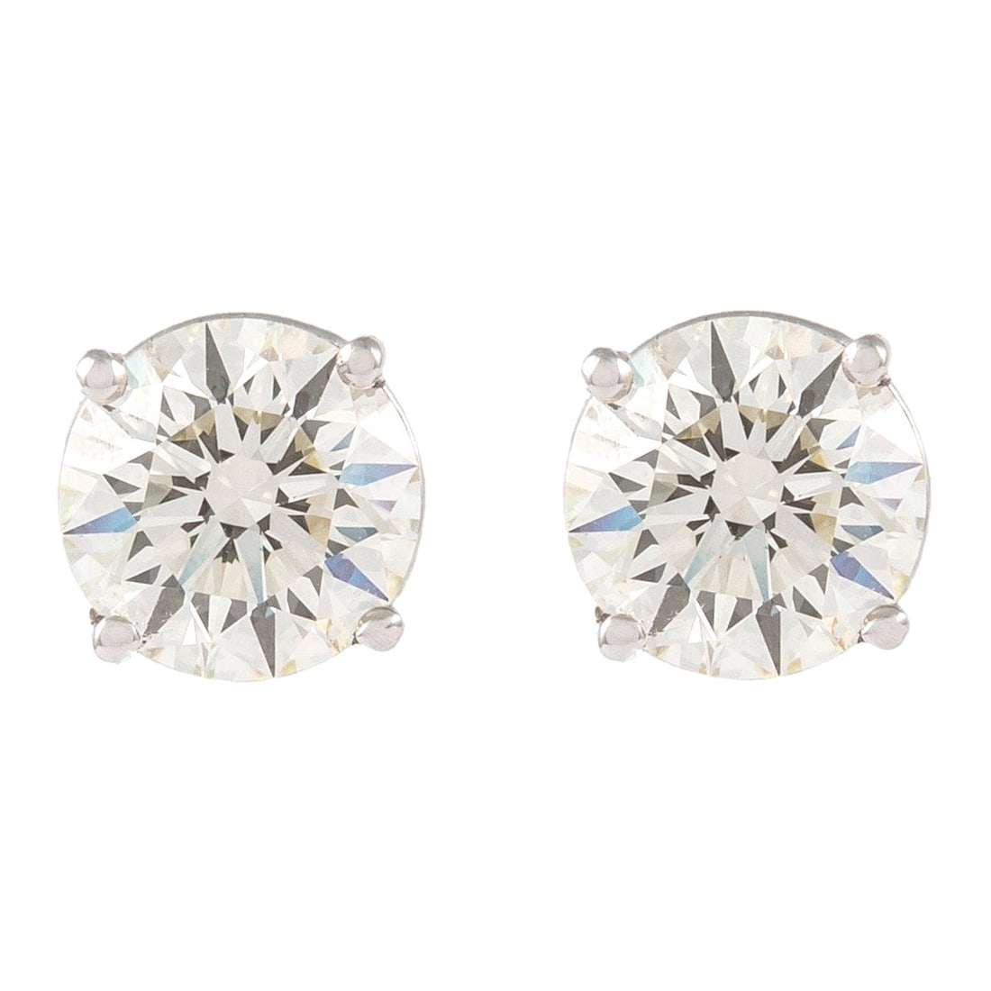 EGL Certified 2.54 Carat Diamond Stud Earrings 18k White Gold (1 of 4)