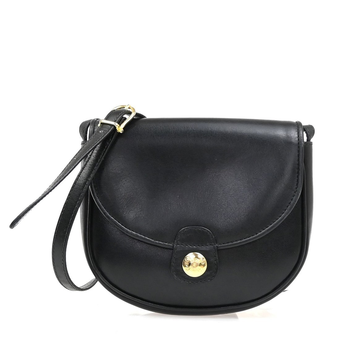 Celine Black Leather Vintage Shoulder Bag for Women: Celine Black Leather Vintage Shoulder Bag for Women This Celine vintage shoulder bag is crafted from black leather and designed for women. Made in Italy, it features a classic silhouette with a should
