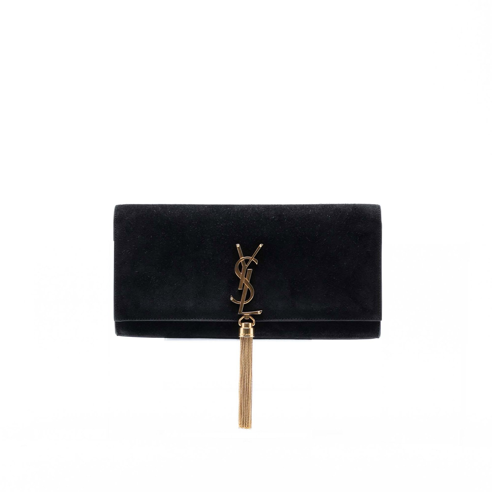 Black Suede Leather Kate Tassel Envelope Clutch by Saint Laurent (1 of 7)