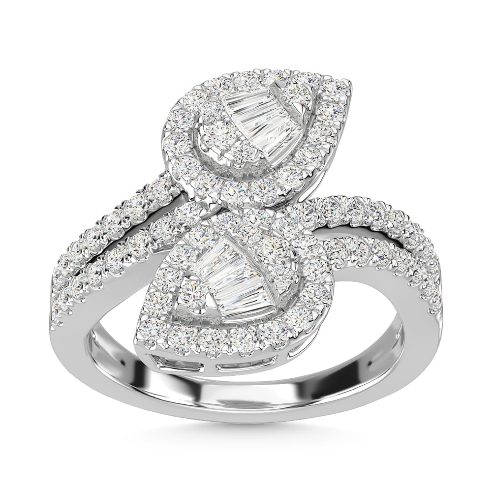 14K White Gold Diamond 1 Ct.Tw. Fashion Ring: 14K White Gold Diamond 1 Ct.Tw. Fashion Ring 14k White Gold Stone Color: G-h Stone Clarity: Si1 Each ring is presented in standard size 6.5. Complimentary resizing is available between sizes 510 (in 1