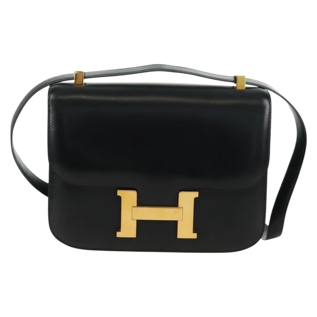 Black Leather Hermes Constance Shoulder Bag 22cm France (1 of 18)
