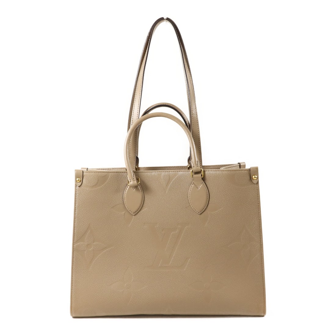 Louis Vuitton On The Go MM Calfskin Shoulder Tote Gray Monogram M45607 (1 of 18)