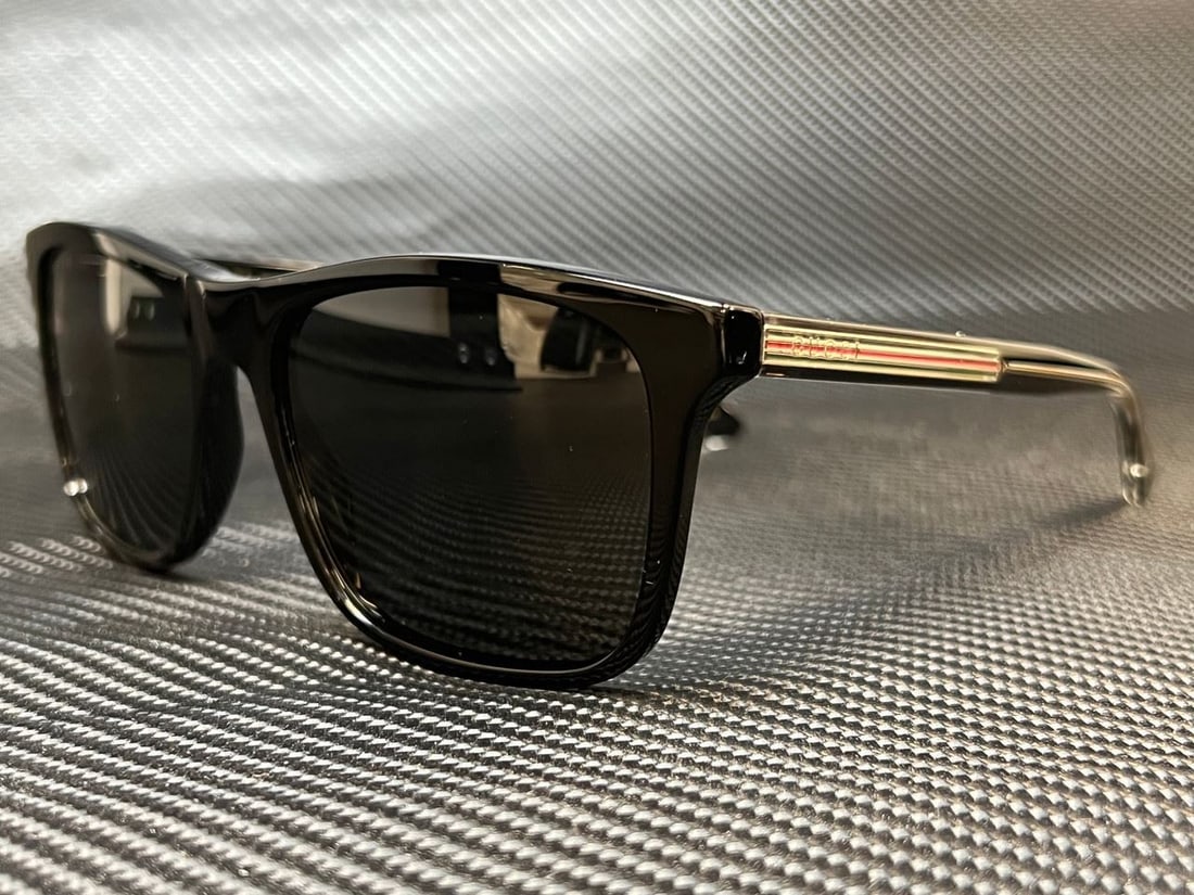 Gucci GG0381SN 007 Black Square Polarized Sunglasses (1 of 4)