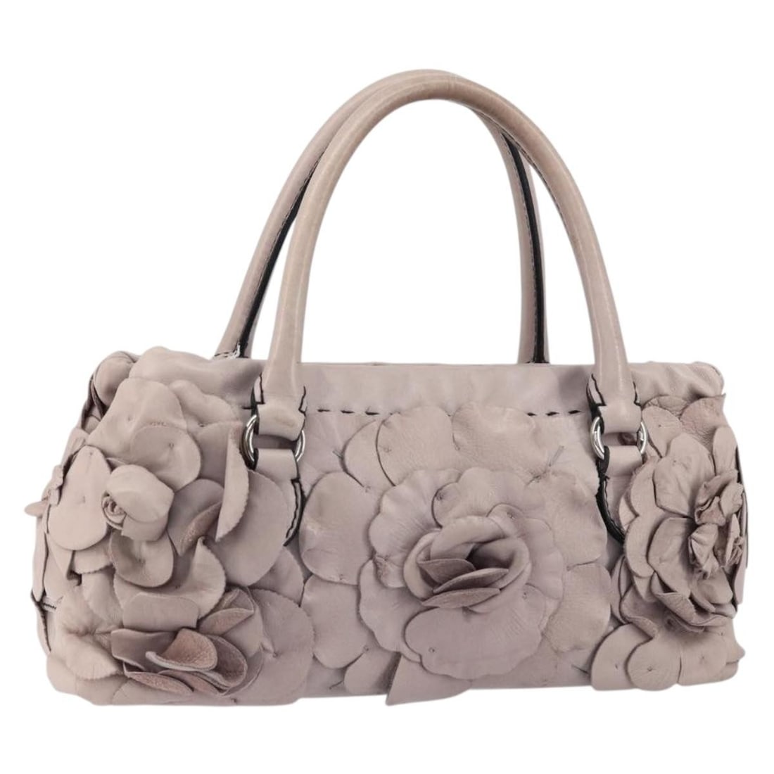 Valentino Garavani Purple Leather Rose Design Women's Handbag (1 of 18)