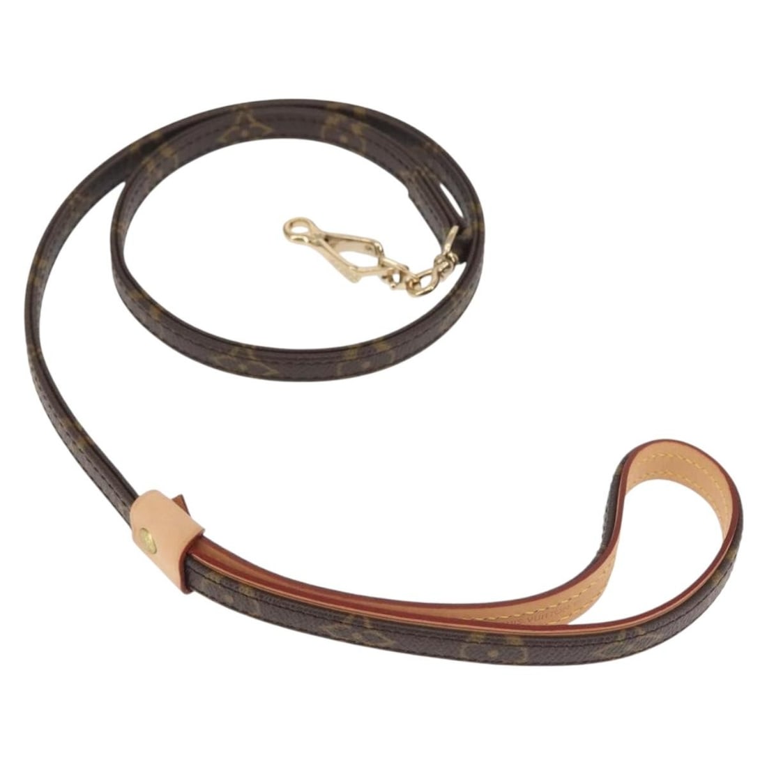 Authentic LOUIS VUITTON Monogram Dog Leash M58056 Made in France: Authentic LOUIS VUITTON Monogram Dog Leash M58056 Made in France This authentic LOUIS VUITTON Monogram Less Baxter MM Dog Leash is crafted from high-quality Monogram Canvas, showcasing the iconic Loui