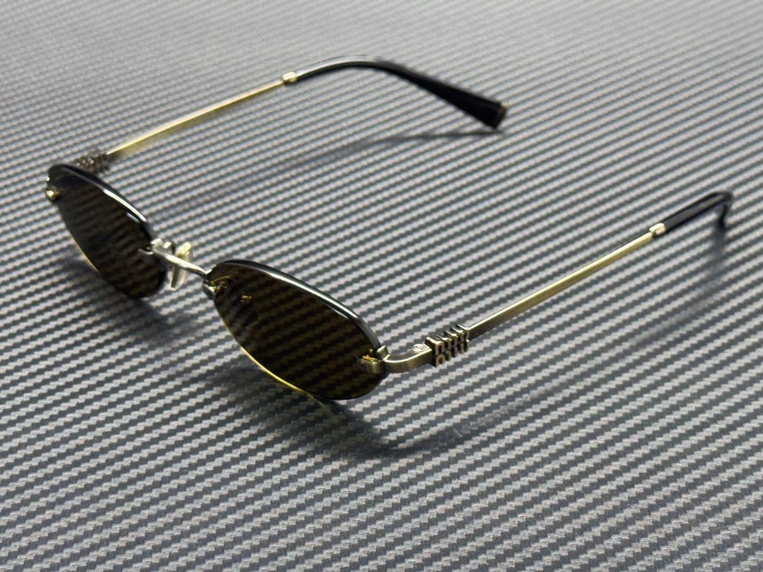 Miu Miu MU A54S Old Gold 51mm Women's Sunglasses with Dark Brown Lenses (1 of 5)