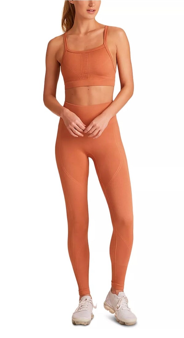 ALALA Flow Seamless Capri Leggings Terracotta High Rise M (1 of 1)