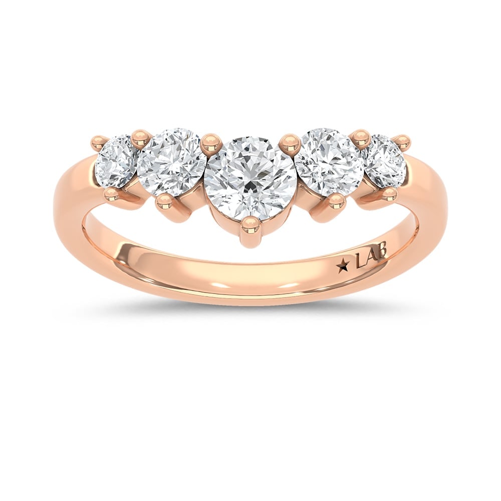 14K Rose Gold Lab Grown Diamond 1 Ct.Tw. Chevron Band (1 of 4)