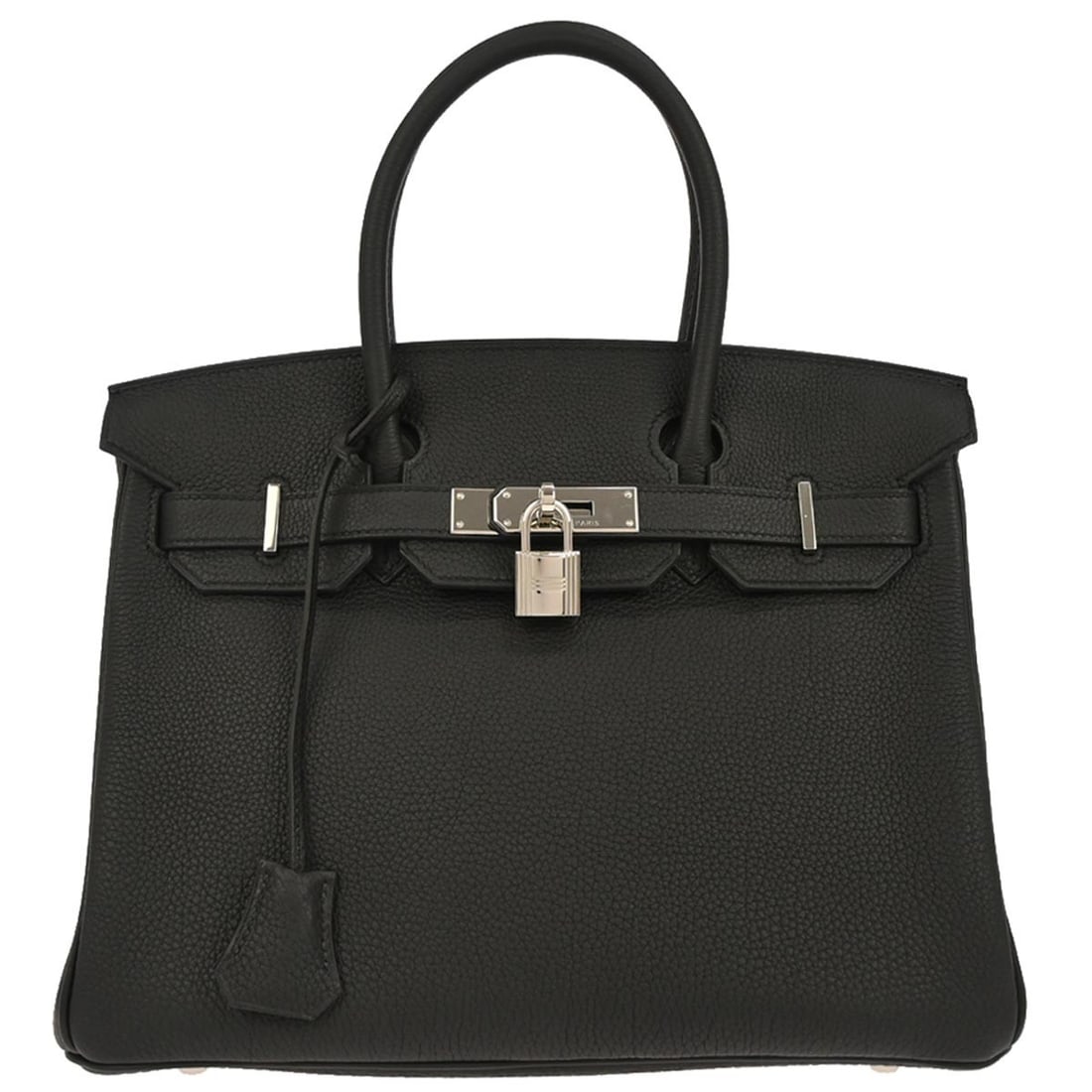 Hermes Birkin 30 Togo Leather Black Medium Double Handle Shoulder Bag: Hermes Birkin 30 Togo Leather Black Medium Double Handle Shoulder Bag This Hermes Birkin 30 handbag is crafted from black Togo leather with a medium size and features double handles and a lock accent.