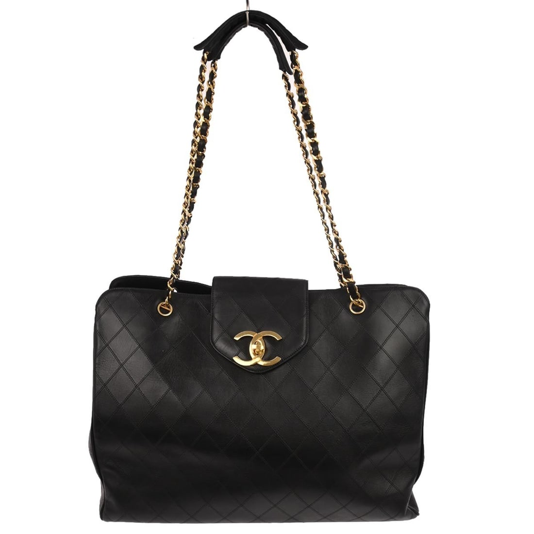 Chanel Bicolore Black Lambskin Extra Large Shoulder Tote Handbag: Chanel Bicolore Black Lambskin Extra Large Shoulder Tote Handbag This Chanel Black Lambskin Bicolore Supermodel Shoulder Bag features an extra large silhouette with a soft lambskin leather exterior. T