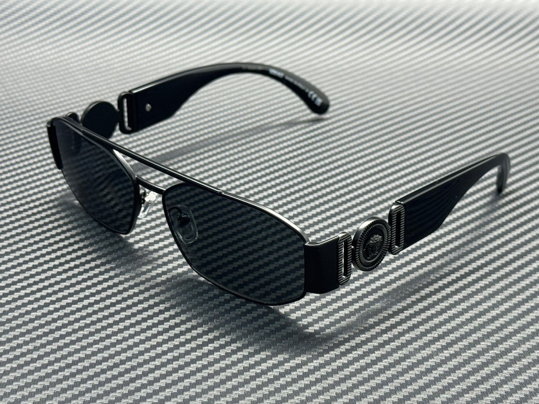 Versace VE2287 126187 Matte Black 58mm Men's Sunglasses with Dark Grey Lenses (1 of 4)