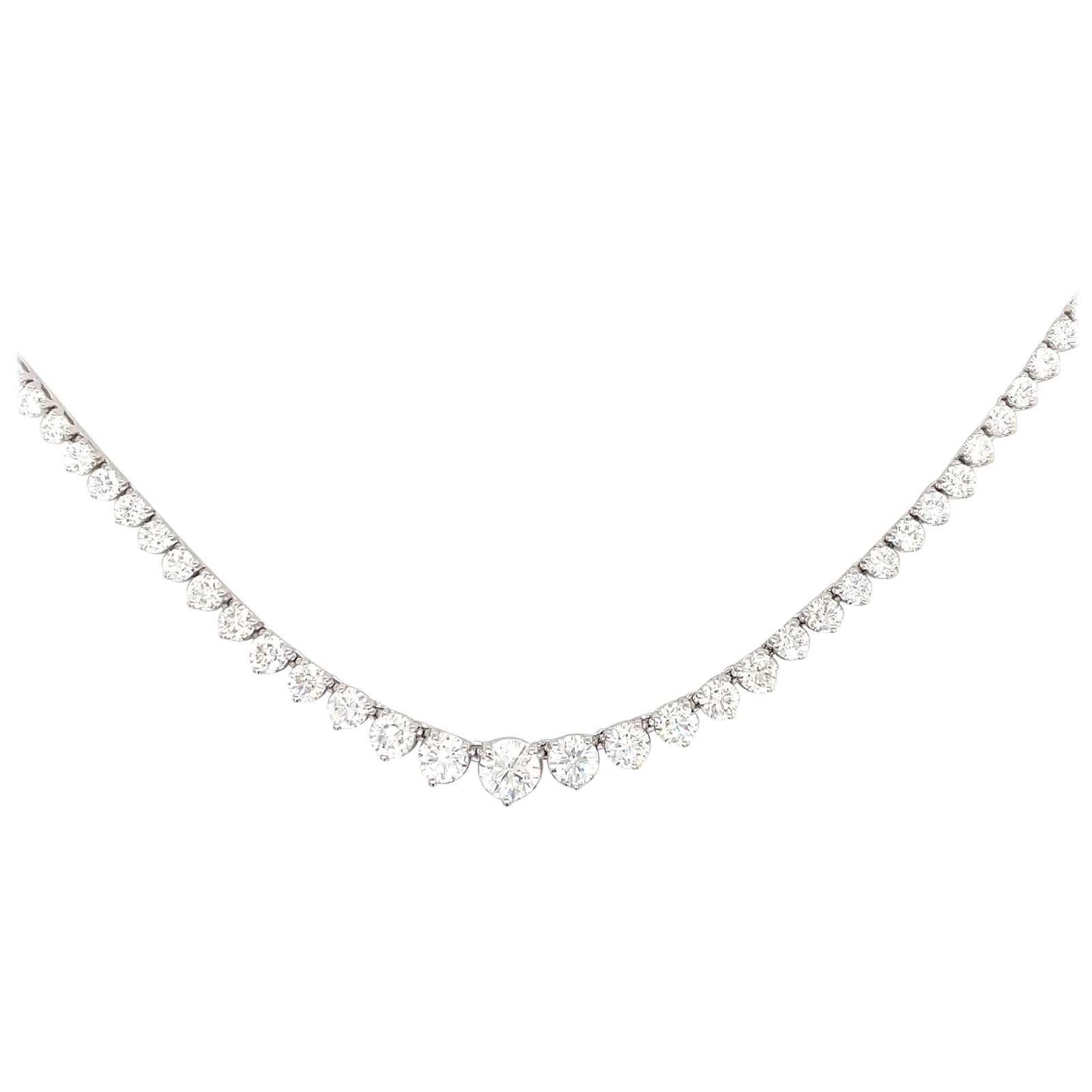 Harbor Diamonds 8.26ct G-H SI Diamond Riviere Necklace in 14K White Gold (1 of 9)