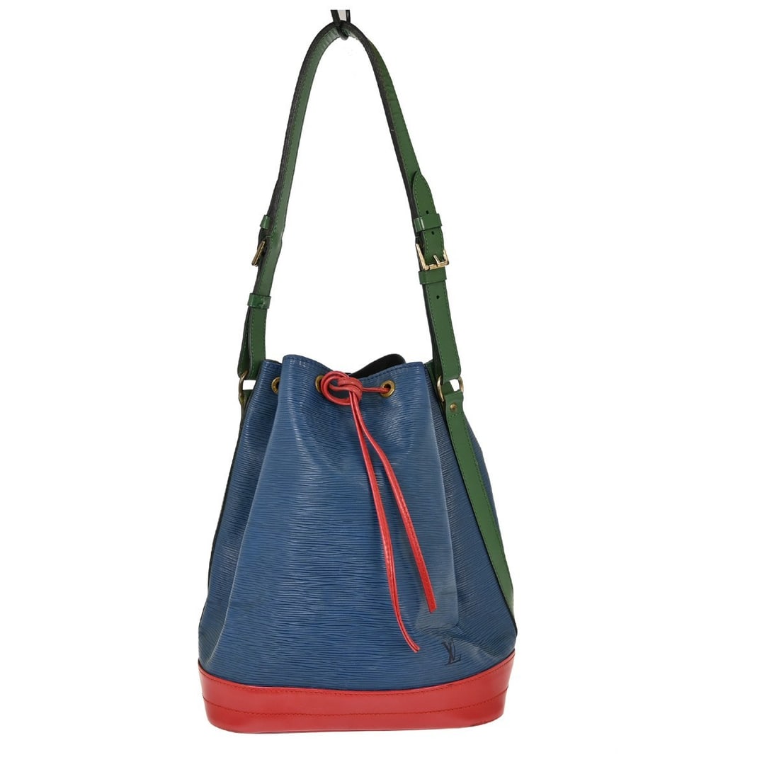 Louis Vuitton Epi Leather Blue Tricolor Noe Shoulder Bag: Louis Vuitton Epi Leather Blue Tricolor Noe Shoulder Bag Louis Vuitton Tricolor Noe handbag crafted from Epi leather in blue. Designed for women, it features a spacious interior and a durable leather 