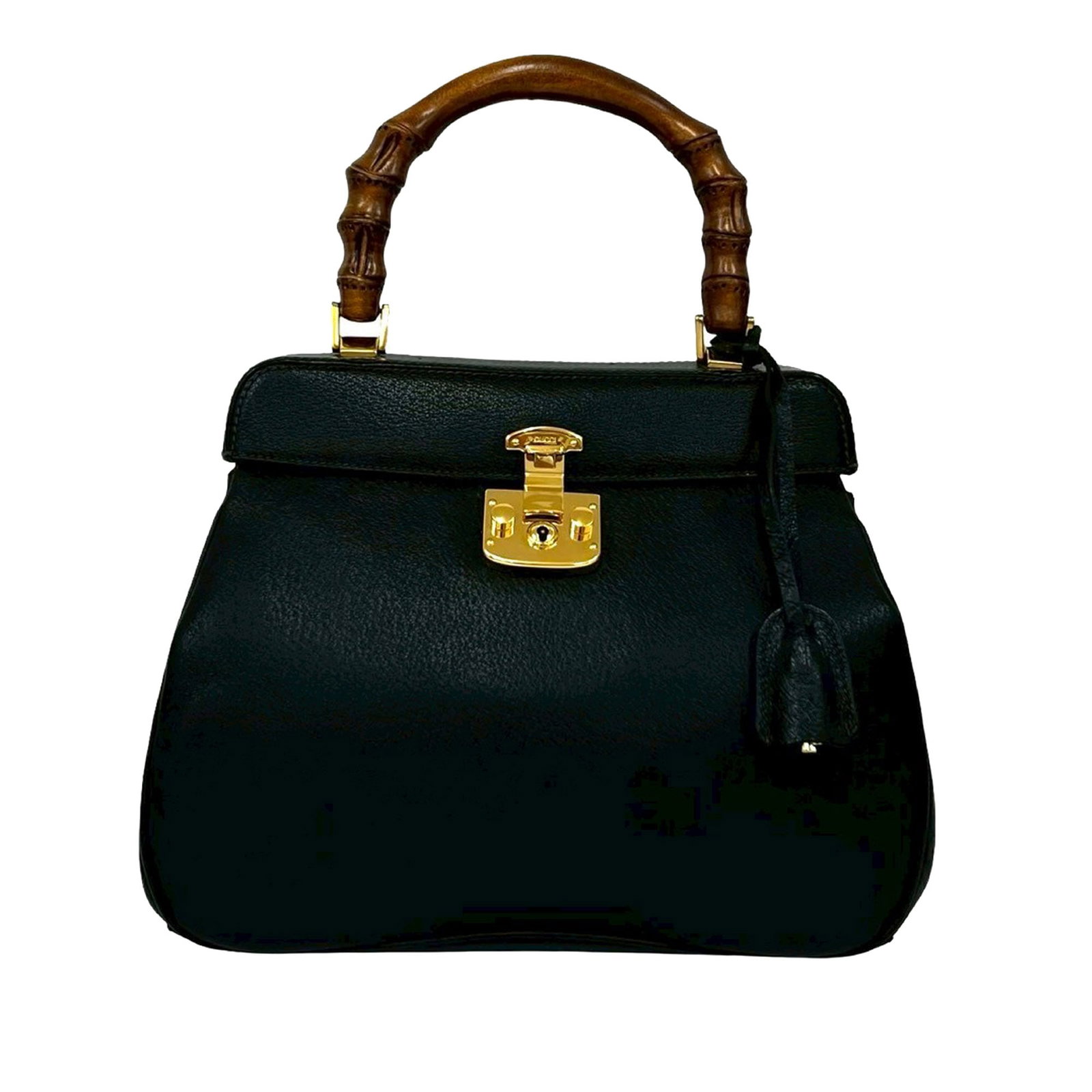 Gucci Lady Lock Medium Bamboo Handle Black Leather Bag (1 of 15)