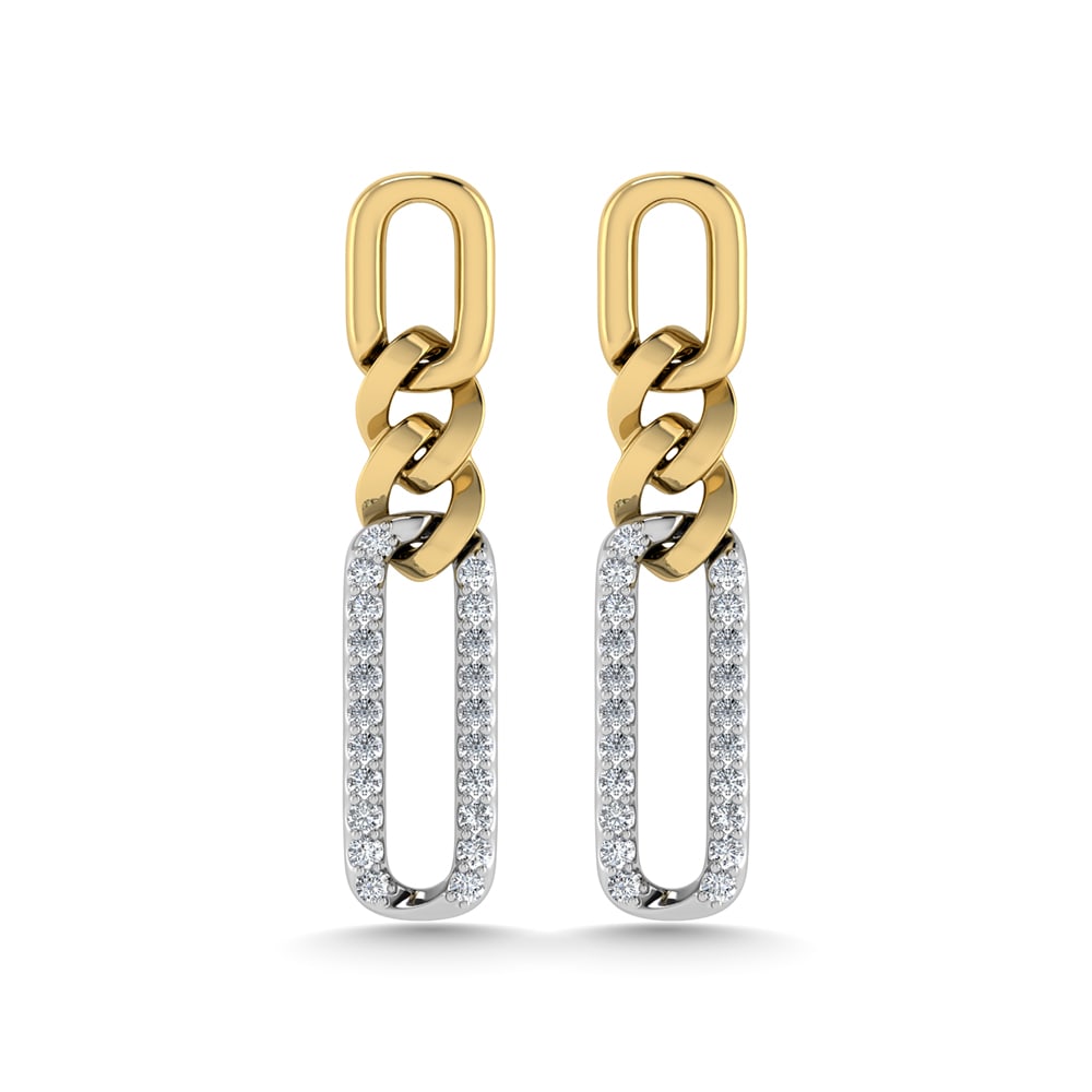 10K Two Tone Diamond 1/10 Ct.Tw. Fashion Earrings (1 of 3)